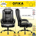 OFIKA Home Office Chair, 400LBS Big and Tall Computer Chair Heavy Duty Design, Ergonomic High Back Cushion Lumbar Back Support, Adjustable