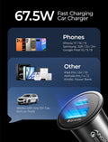 AINOPE 67.5W Cigarette Lighter Adapter Car Charger USB C Fast Charging | [Mini & Metal] PD&QC Cigarette Lighter USB Charger 12V Outlet Plug Socket