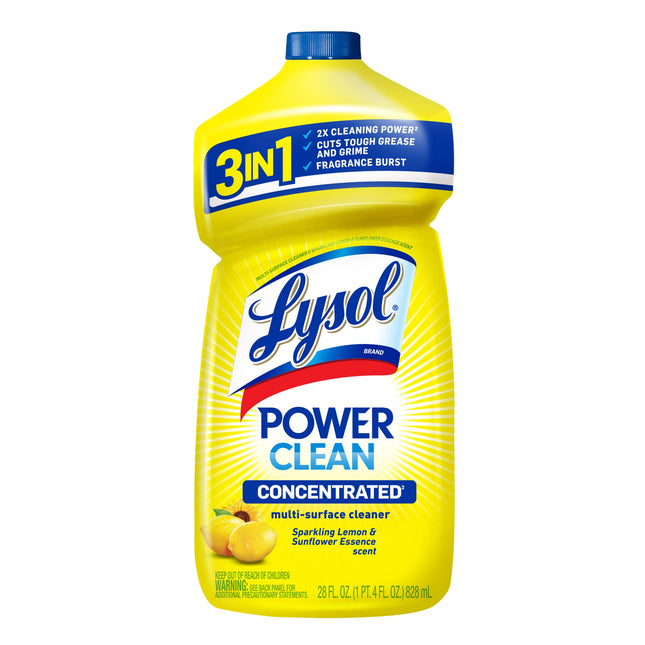 Lysol Power Clean Multi-Surface Cleaner, 2X Concentrated Pour, Sparkling Lemon &