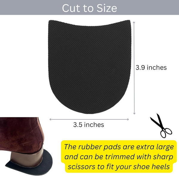 Shoe Heel Repair Rubber Pads Extra Large, 4mm (5/32 Inch) Thick, Anti-Slip Boot Heel Replacements for Men’s & Women’s Shoes – 2 Pairs