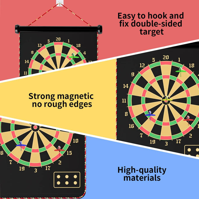 Mixi Magnetic Dart Board Outdoor Game for Kids with 12 Darts, Best Toys Gifts fo
