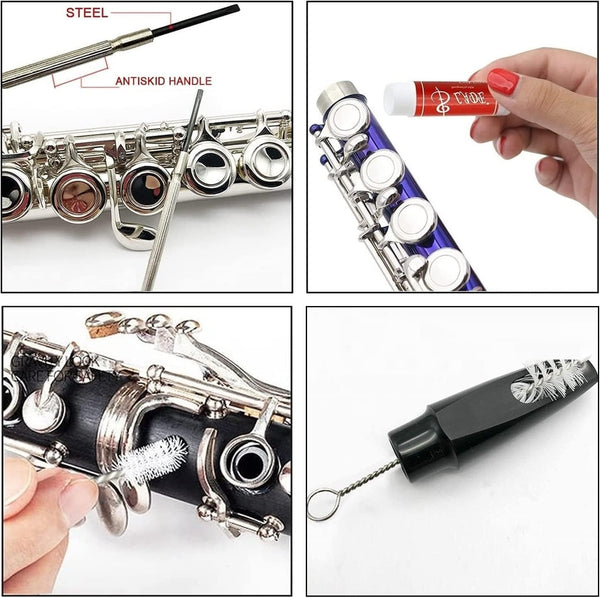 SKYNEO Saxophone Cleaning Kit, Clarinet Cleaning Kit with Maintenance Kit,Cork Grease,Swab,Strap,Cleaning Cloth,Thumb Rest,Reed Case,Mouthpiece