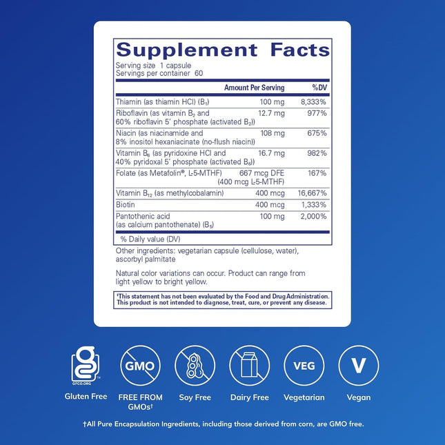 Pure Encapsulations B-Complex plus - B Vitamins Supplement to Support Neurologic