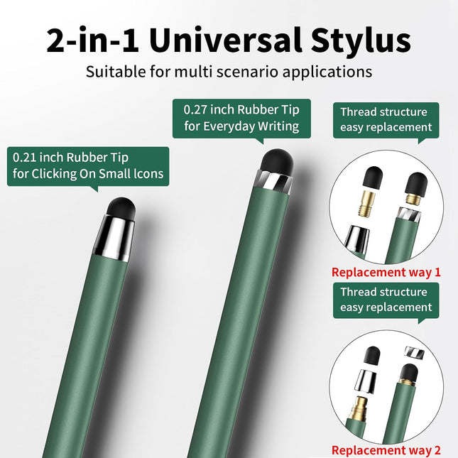 DAXINGXING Stylus, 2-in-1 Stylus Pen for Touch Screens, 5 Colors 5 PCS (Black/Wh