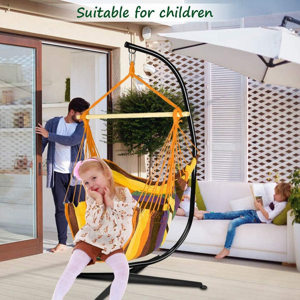 Hammock Chair Stand, Hanging Hammock Chair Stand C Stand Outdoor Indoor Solid Steel Heavy Duty Stand Only Construction for Hanging Hammock Air