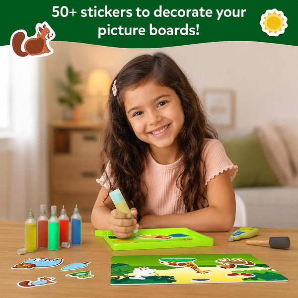 Skillmatics Sand Art Activity - Animals, Create & Stick 50+ Colorful Stickers, Creative Craft Kits & Supplies for Kids, Gifts for Girls & Boys