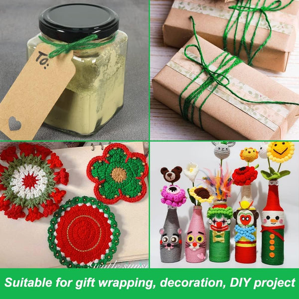 Vivifying Garden Twine, 656 Feet 2Mm Green Plant Ties, Strong Jute Twine String for Climbing Plants, Tomatoes, Floristry, Crafts