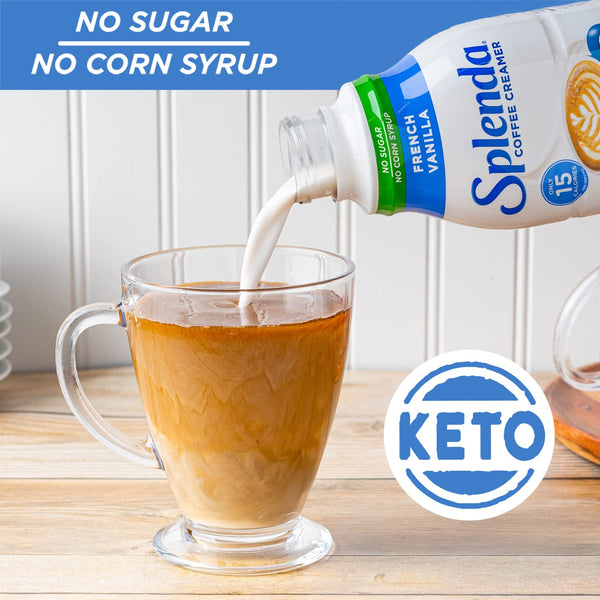 SPLENDA Sugar Free French Vanilla Coffee Creamer, 32 Fl Oz French Vanilla 32 Fl Oz (Pack of 1)