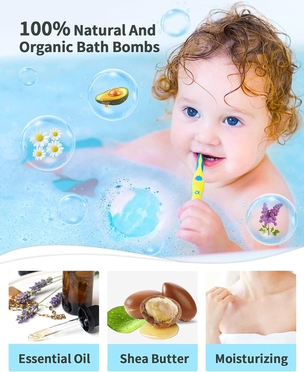 Light up Bath Bombs with Surprise Inside, 4.23 Oz Natural Gift Set 6 with Essential Oils, Magnesium Large Bath Bombs for Women Relaxing Spa Skin