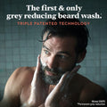 Just for Men Control GX Grey Reducing Beard Wash Shampoo with Keratin, Gradually Colors Mustache and Beard, Leaves Facial Hair Thicker Softer and