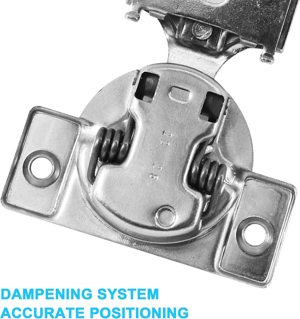 1/2 Inch Overlay Soft Close Cabinet Hinges, 10 Pack Slow Soft Close Hinges for Kitchen Cabinets Satin Nickel Hidden Self Closing Kitchen Cabinet
