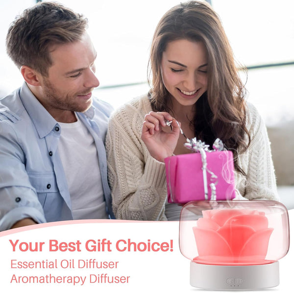 Essential Oil Diffuser Humidifier 2-in-1 Cool Mist Aromatherapy Diffuser with 7 Colors Night Lights Waterless Auto-Off Humidifier for Home Bedroom