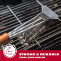 BBQ-AID All Angles BBQ Grill Brush for Outdoor Grill Ã¢ÂÂ Cleans All Angles, Large Wooden Handle, and Stainless Steel Bristles - BBQ Brush for Grill