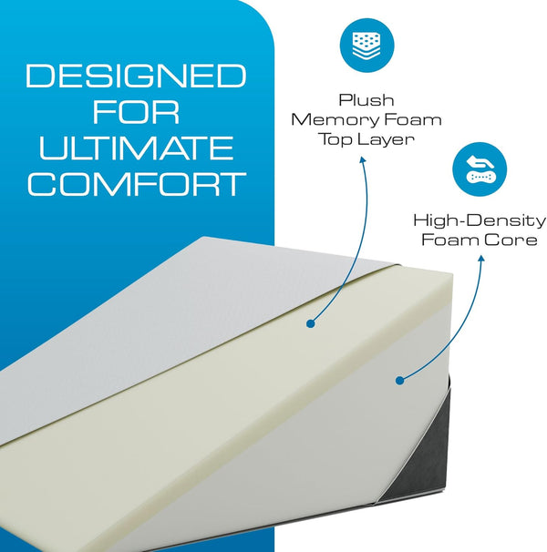 Kolbs Bed Wedge Pillow for Sleep Apnea, Sleeping Comfort, Relaxing, Acid Reflux, Heartburn and Back Pain Relief. Cushion for Sitting up in Bed.