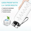64 OZ Glass Water Bottle, Large Borosilicate Glass Drinking Bottles Black 64 Ounces