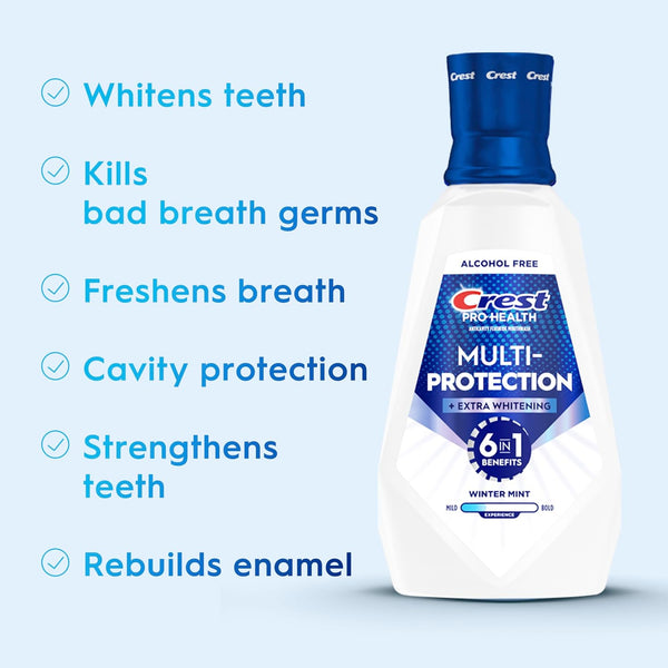 Crest Pro-Health Advanced Mouthwash, Alcohol Free, Extra Whitening, Energizing Mint Flavor, 946 mL (32 fl oz) 31.9 Fl Oz (Pack of 1)