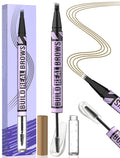 Imethod Eyebrow Pen and Eyebrow Gel - Eyebrow Pencils for Women with 4-Fork-Tip & Brow Gel Clear, Magical 2-In-1 Dual-Ended Brow Pen for