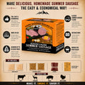 Hi Mountain HUNTER'S BLEND Summer Sausage Seasoning Kit | Complete sausage-making kit with seasoning, cure & 10 casings. Makes 30 lbs for beef,