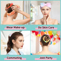 LEOBRO Spa Headband, 6pcs Makeup Headbands & Hair Ties, for Women Girls Tie-dyed Colorful, Orange, and Pinkish Purple