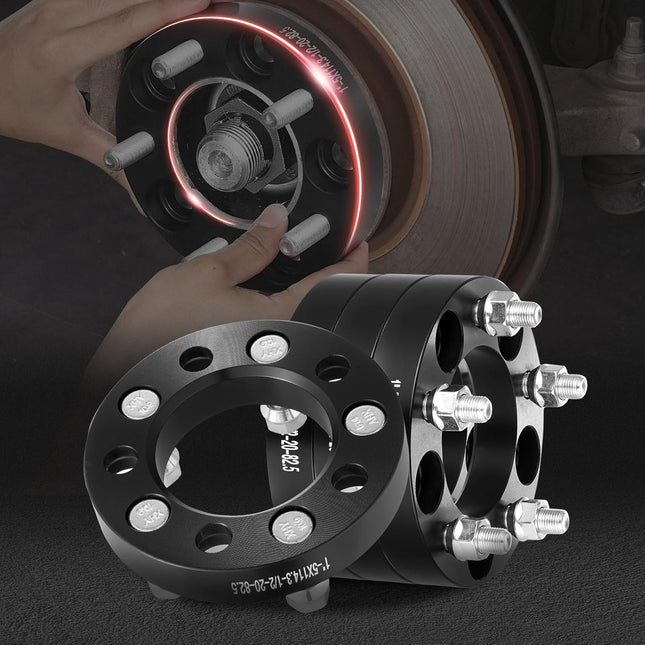 VEVOR Wheel Spacers, 1" Thick 5X4.5 Wheel Adapters, 5 Lug 5 X 114Mm Forged Spacers, 82.5 Mm Bore Hubcentric 1/2"-20 Stud