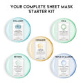 #OOTD Sheet Mask Kit with Collagen,Cica,Ceramide,Vitamin C,Retinol(5-Pack) | Korean vegan sheet mask 5-pack starter kit; Collagen, Cica & Ceramide