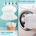 4D Bath Pillow with 6 Strong Non-Slip Suction Cups, Wooven Handle Bag, Loofah, Shower Cap, Foot Filer, and Laundry Bag - Luxury Bathtub Pillow -