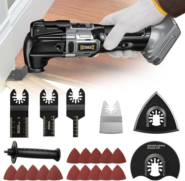Cordless Oscillating Tool for Dewalt 20V Battery, 6 Variable Speed Brushless-Motor Tool, Oscillating Multi Tool Kit for Cutting Wood Drywall Nails