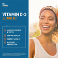 Dr. Tobias Vitamin D3 5000 IU, Essential for Healthy Bones, Teeth, and Immune System, Extra Strength Vitamin D Supplement, Non-GMO, 90 Capsules,