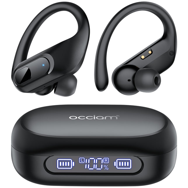 Occiam Wireless Earbuds Bluetooth Headphones Ear Buds 96Hrs Playback Sport Over-Ear Waterproof Wireless Headphones Earph