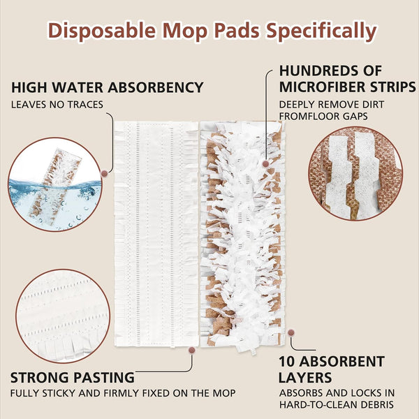 20 Pack Disposable Mopping Pads Refills Compatible with Swiffer PowerMop Wood Mop for Swiffer Wood Floor Cleaning Spray Clean Pads Replacement Brown