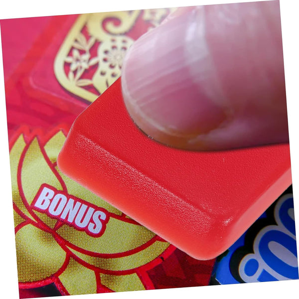 10Pcs Red Lottery Ticket Scraper Lottery Ticket Scratcher Sticker Label Remover Plastic Small Scraper Shovel Shape Lottery Scratcher Lottery