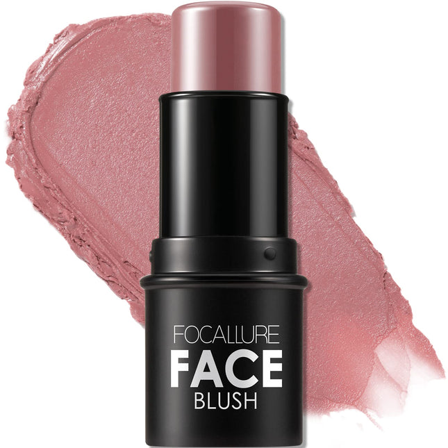 FOCALLURE Cream Blush Makeup,Buildable Blush Stick for Cheeks,Matte and Dewy Fin