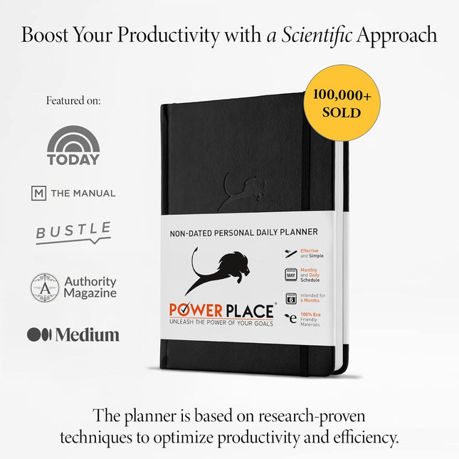 Daily Planner, Calendar & Life Organizer to Improve Time-Management, Productivit