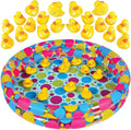 Gamie Duck Pond Matching Carnival Game for Kids, 36" x 6" Inflatable Pool & 20 Plastic Ducks with Numbers, Water Outdoor Game for Kids, Fun Memory