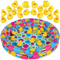 Gamie Duck Pond Matching Carnival Game for Kids, 36" x 6" Inflatable Pool & 20 Plastic Ducks with Numbers, Water Outdoor Game for Kids, Fun Memory