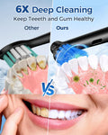 Rotating Electric Toothbrush for Adults with 8 Brush Heads, Sensitive Gum Care Electric Toothbrush with 3 Modes and 2 Min Smart Timer,