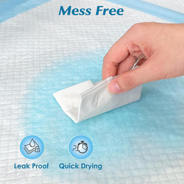 Wowflash Super Absorbency Disposable Leakproof Underpads with Quick Drying for Baby, Adults, Puppy, Dog Bed Pee Pads, Extra Large, XXL
