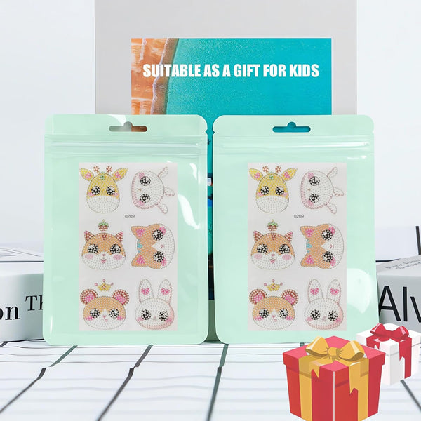 SINHOWANG Diamond Art Kits for Kids 4-8 Years Old, Arts and Crafts for Kids Ages 8-12 Girls Boys Art Supplies, 6Pcs Animal Mosaics Gem Stickers