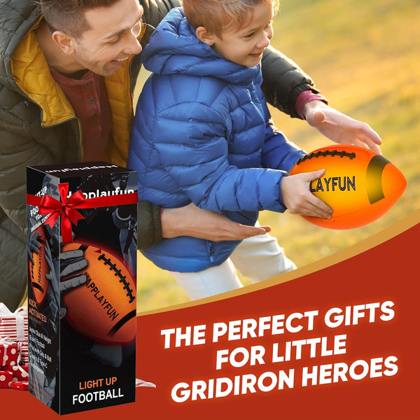 Light Up Football Gifts for Boys 8-12: LED Youth Glow in the Dark Footballs Size 6 Kids Games Cool Toys 8-13, Sports and Outdoor Birthday Gifts