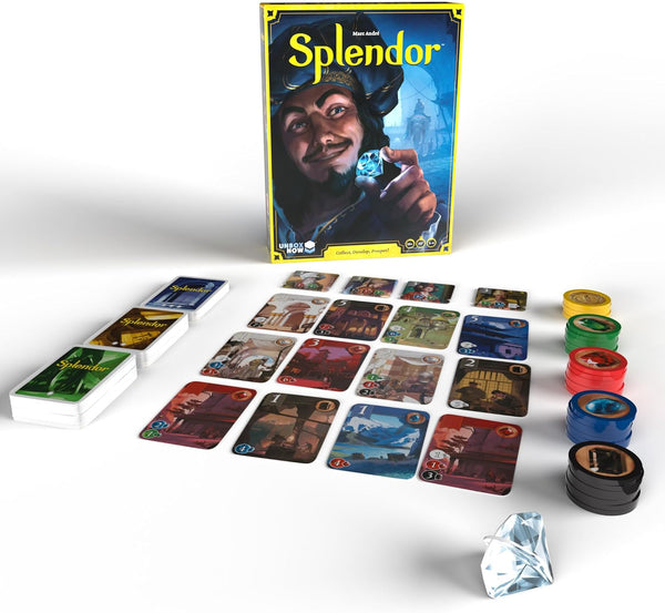 Asmodee Splendor Board Game - Gem Trading & Engine-Building Strategy for Adults & Families, Adult Board Games, Family Fun for Adults, 2-4 Players
