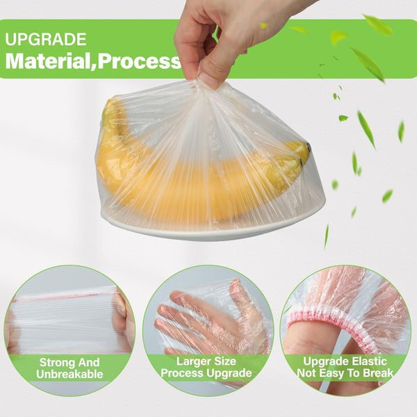 3rd Upgraded Plastic Bowl Covers, 100PCS Bowl Lids for Bread Proofing, 3 Sizes Plastic Covers for Bowls with Elastic, Food Grade Safe Material
