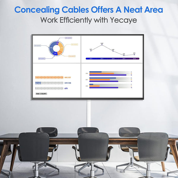 Yecaye 125in Cord Hider, Large Cord Covers for Wires on Wall, Cable Management Kit for Mount TVs, Wire Hider Cable Concealer for Home Office,