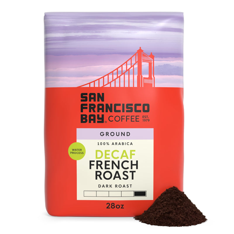 San Francisco Bay Decaf Ground Coffee, Decaf French Roast (28 oz Bag), Dark Roast Coffee, Swiss Water Process Decaf French Roast 28 Ounce (Pack of 1)
