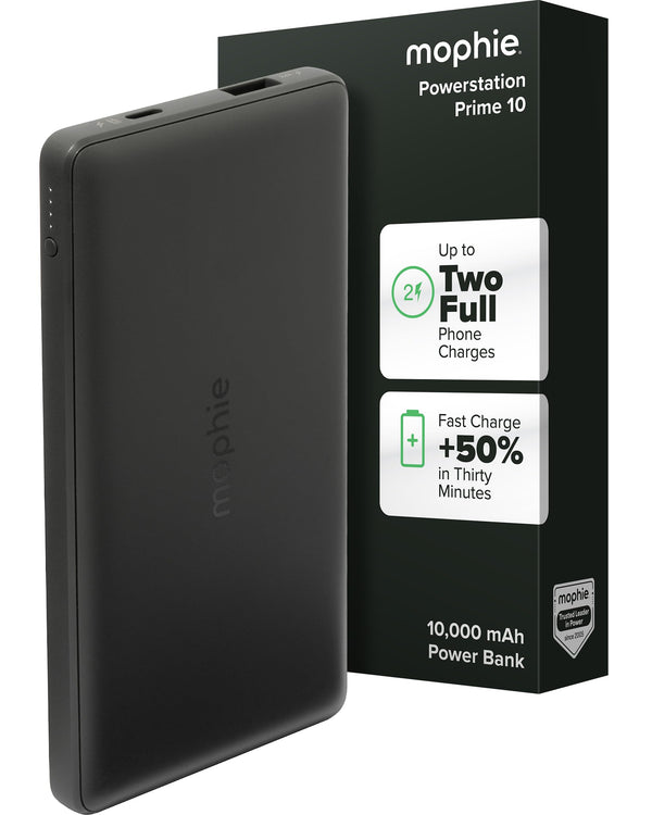 Mophie Powerstation 2023 with PD Power Bank - 10,000 Mah Large Internal Battery, (2) USB-A Port and (1) 20W USB-C PD Fast Charging Input/Output