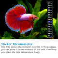 PULACO 25Watt Mini Aquarium Submersible Betta Heater with Free Thermometer Strip for 1-6 Gallon Fish Tanks (Preset Temperature 78℉)