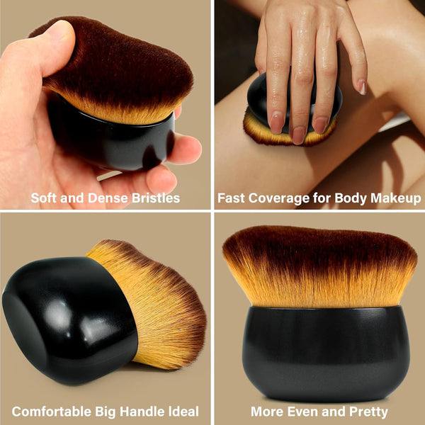 Extra Large Body Makeup Brush for Self Tanner, Leg Makeup &Bronzer Blend,75 Mm Wide-Headed Kabuki Brush Provides More Even& Pretty Application,