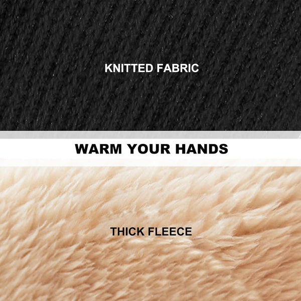 Winter Gloves for Women Warm Wool Touch Screen Ladies Windproof Thermal Knit Fleece Lined Gloves for Cold Weather Black