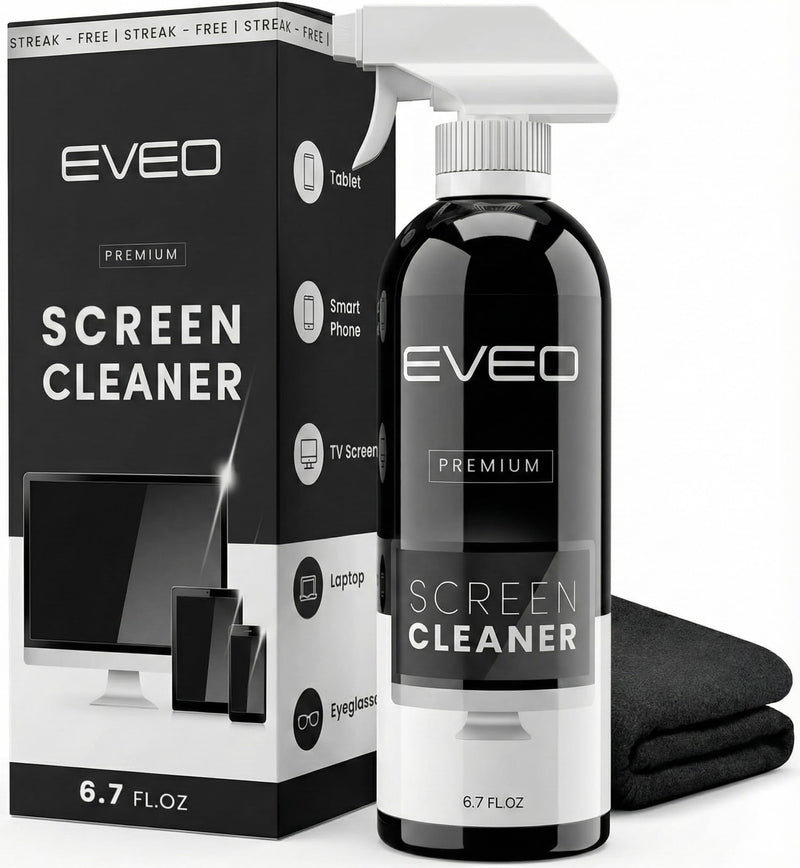 EVEO Screen Cleaner Spray - Large Screen Cleaner Bottle - TV Screen Cleaner, Computer Screen Cleaner, for Laptop, Phone, Ipad - Computer Cleaning
