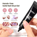 Beetles Gel Nail Kit Short Almond, with Dehydrator and Primer | 576Pcs Half Matte Etch-X Gel Nail Tips Solid Nail Glue Mini Lamp Acrylic Tips DIY