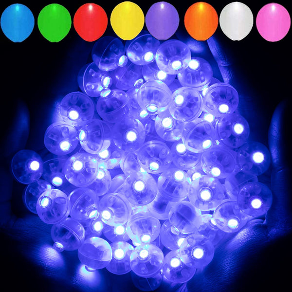 Aogist 50pcs Blue Balloon Lights,Long Standby Time Waterproof Mini Light,Battery Powered,Round LED Ball Lamp for Latex Balloon Paper Lantern Party